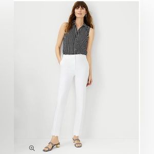 Anne Taylor The Petite Scallop Hem High Waist Ankle Pant Size 10P
